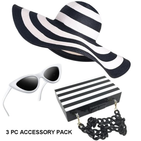 NWT Adorable Barbie Movie Black & White Striped Towel Swimsuit Halloween… - Picture 4 of 16